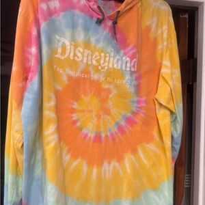 DISNEYLAND Long sleeve tie dye t shirt w/ hoodie -sz XL